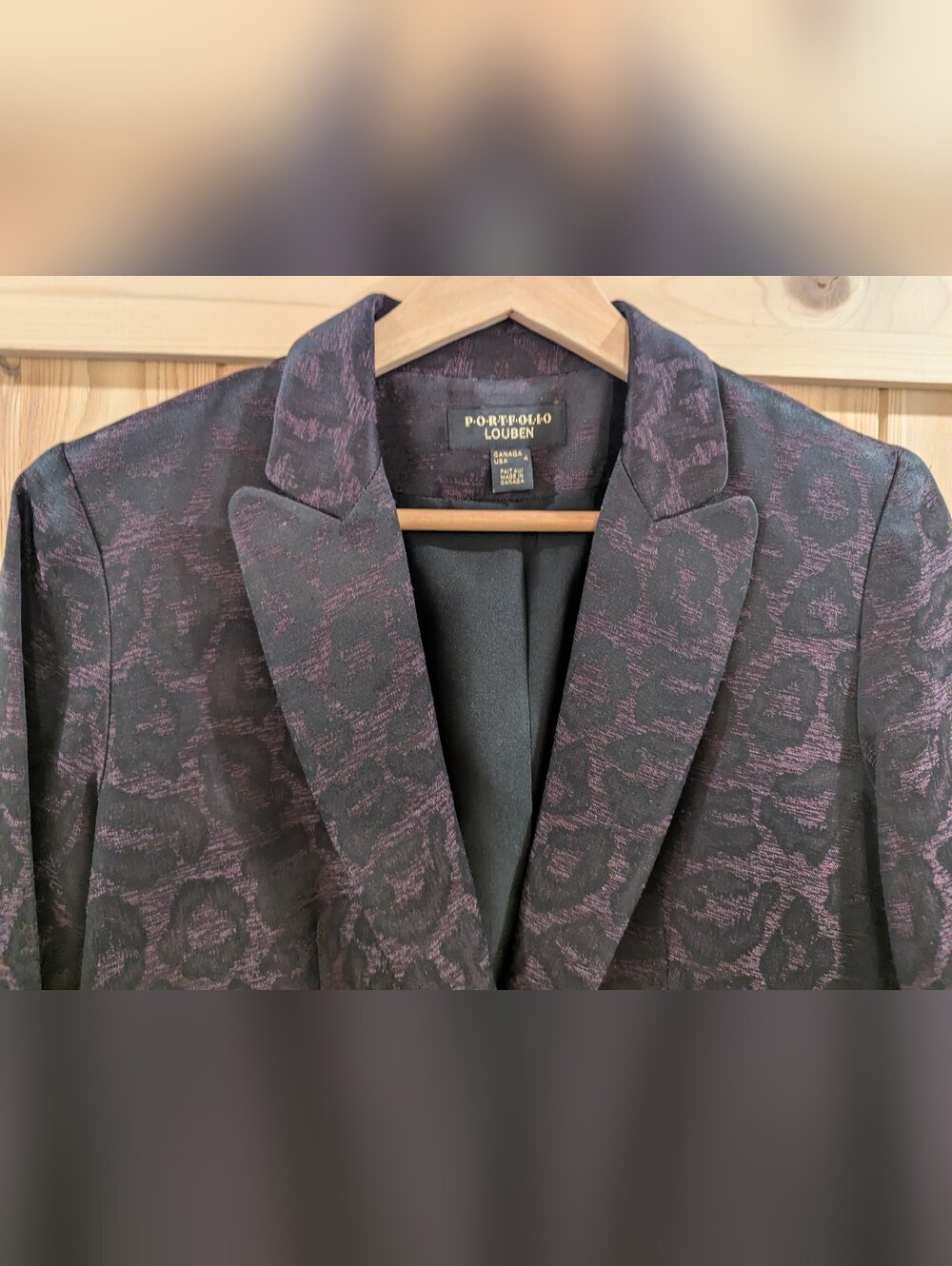 Vintage Portfolio Louben Jacquard Floral Blazer Made in Canada - Picture 3 of 7